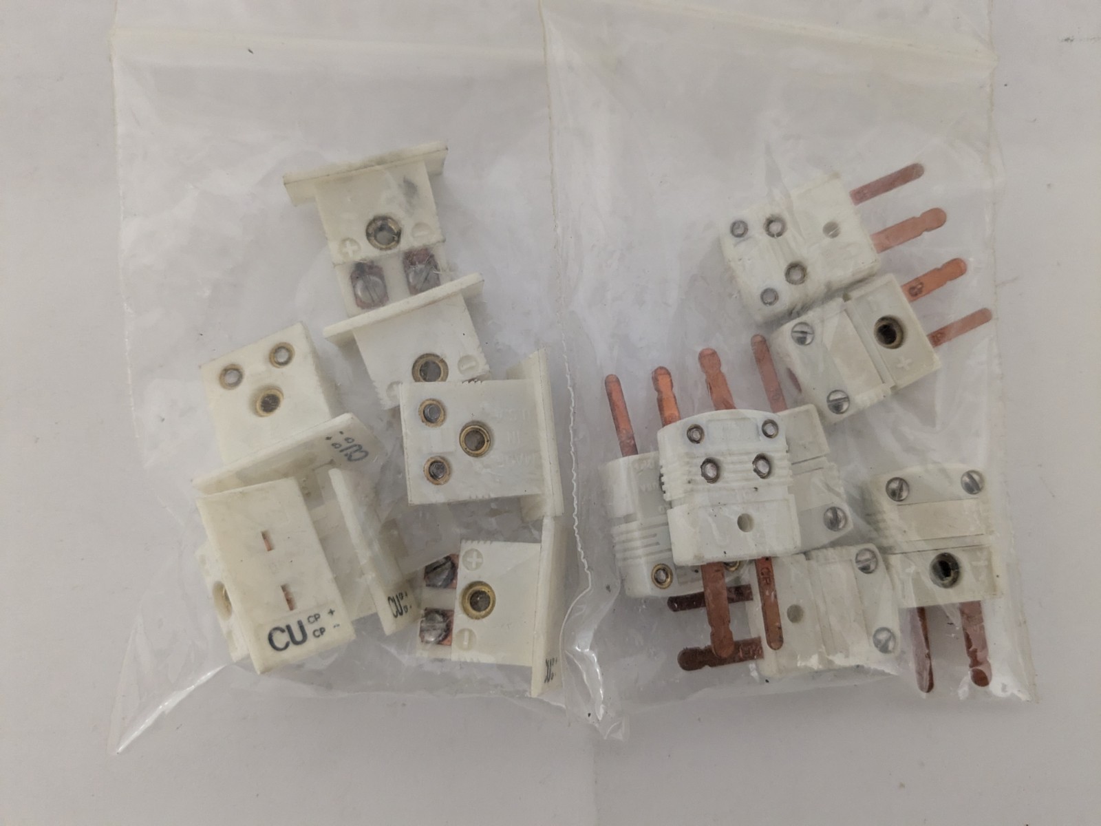 Lot of 7 OMEGA MINIATURE THERMOCOUPLE CONNECTOR MALE and FEMALE, Type U