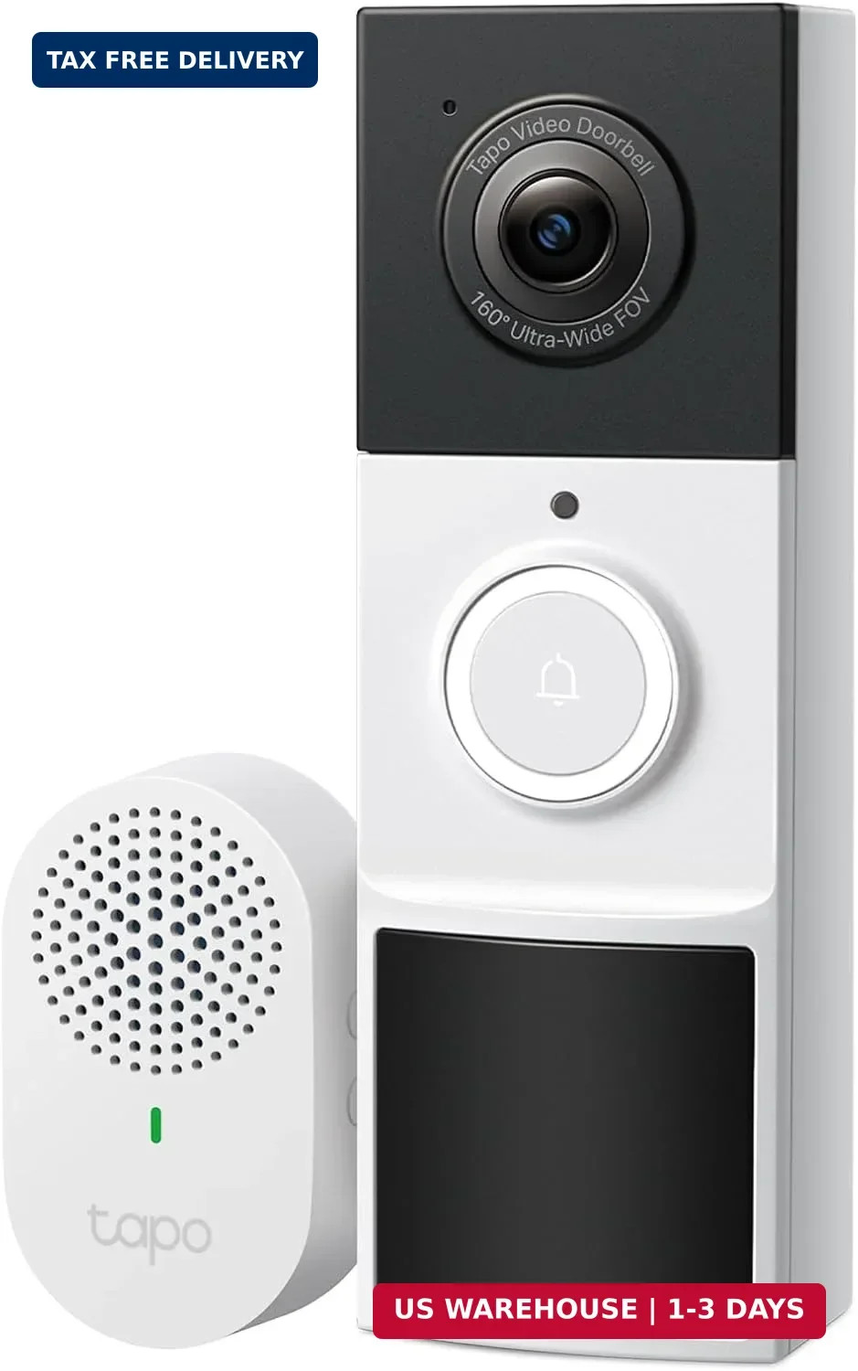 2K Wireless Smart Video Doorbell with Chime - 160° Ultra-Wide View,Person D