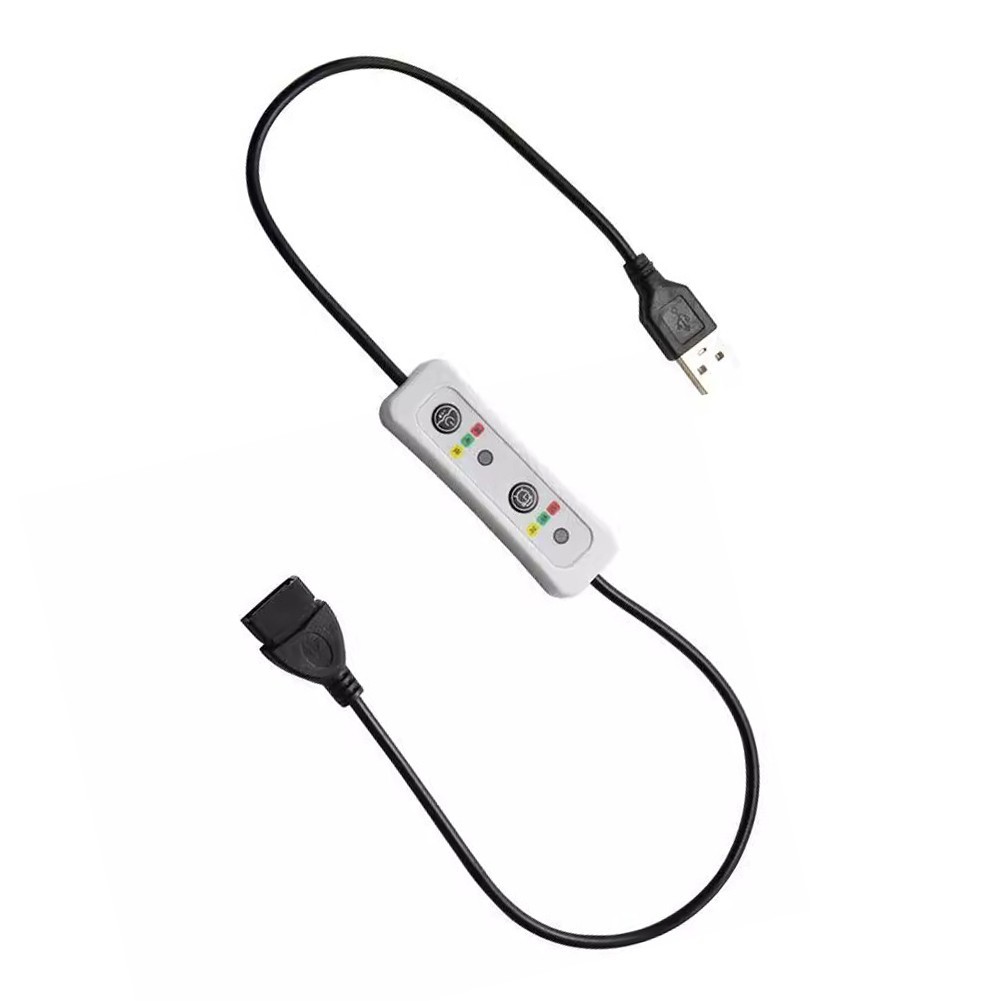 USB Timer Extension Cable for USB Fans Lamps Red Green Yellow Indicators