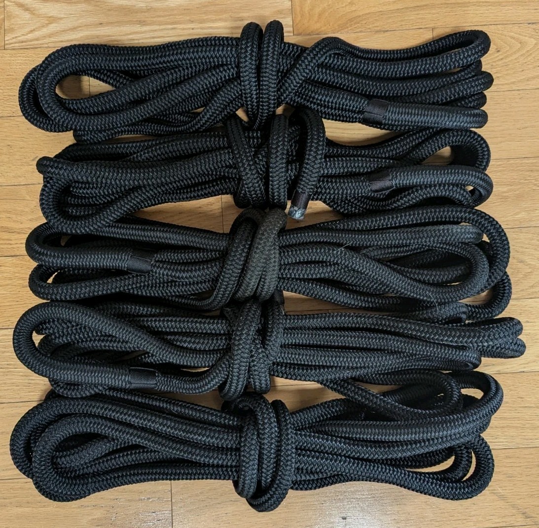Boat Dock Line - Double Braided - 5/8" x 20' - Black - Quantity Discount!