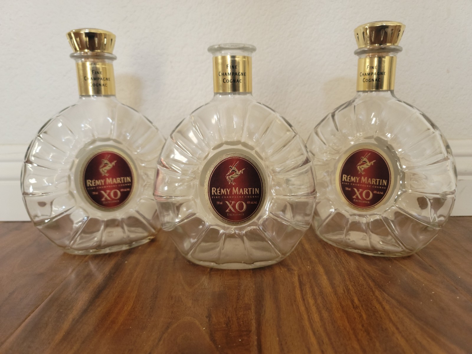 Remy Martin Fine Champagne Cognac XO Excellence - Three (3) 750 mL  - Empty BTL
