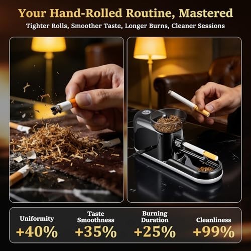 Automatic Electric Cigarette Rolling Machine - One-Touch Maker & Accessories Kit