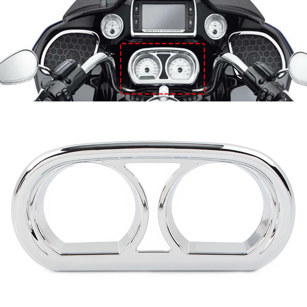 Motorcycle Chrome Gauge Bezel Trim Kit For Harley Road Glide FLTRX 2015-Later