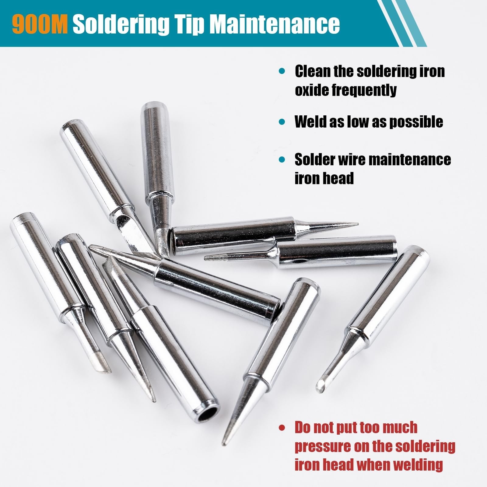 10 Pcs 900M Soldering Iron Tips, Replacement Soldering Tips, Compatible with ...