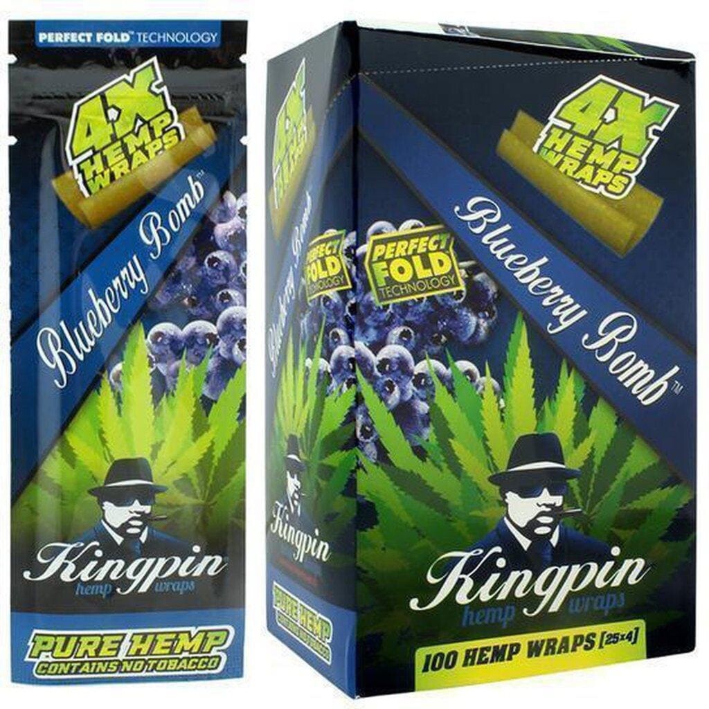Kingpin Herbal Papers/Wraps Blueberry Bomb 6/4ct packs 24pc