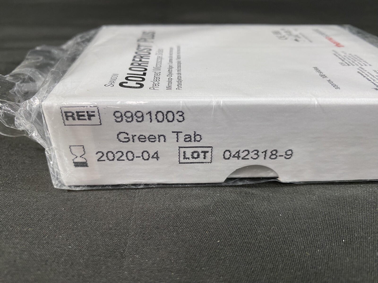 EPREDIA Shandon Colorfrost Plus Precleaned Microscope Slides Green Tab (100/Cs)