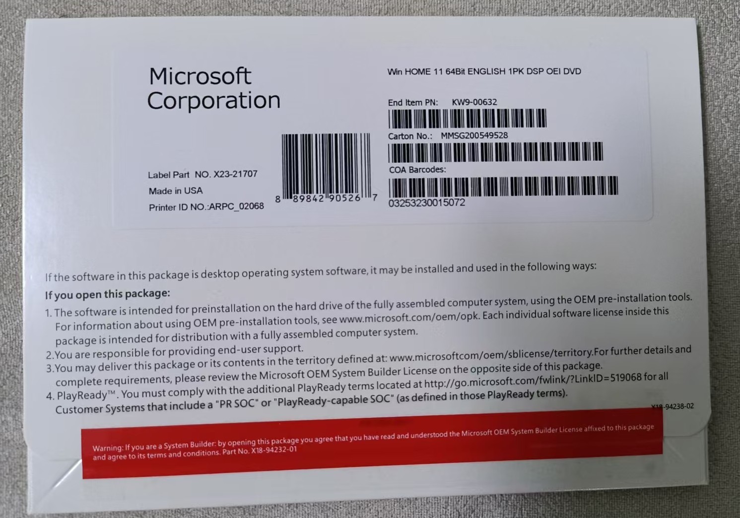 Windows 11 Home 64-Bit DVD with Product Key New Sealed + Free shipping++