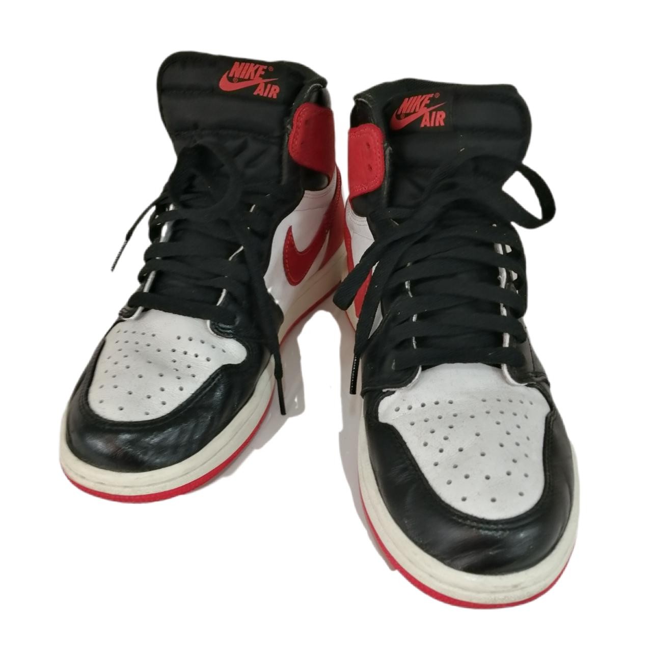 NIKE RED×WHT 555088-1 Air Jordan 1 High Cut Sneakers
