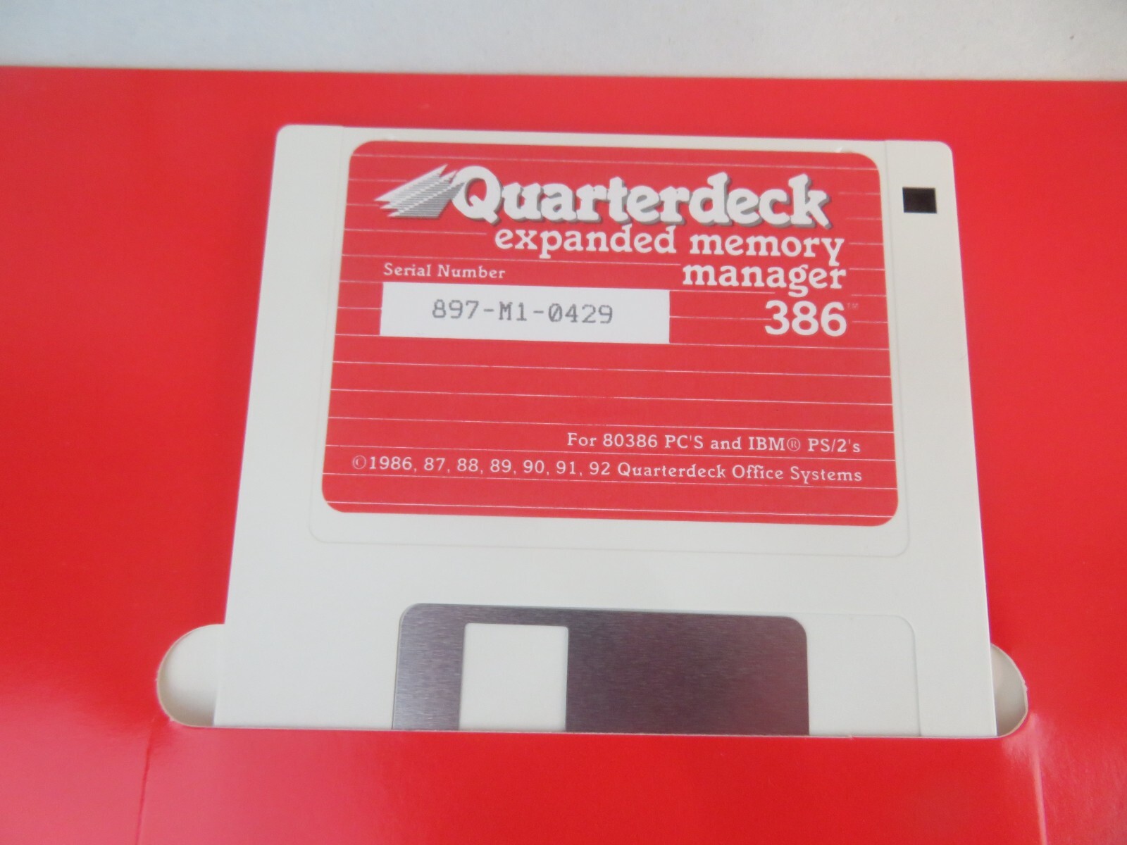 Vintage Quarterdeck expanded memory manager 386 3.5" ST533B38