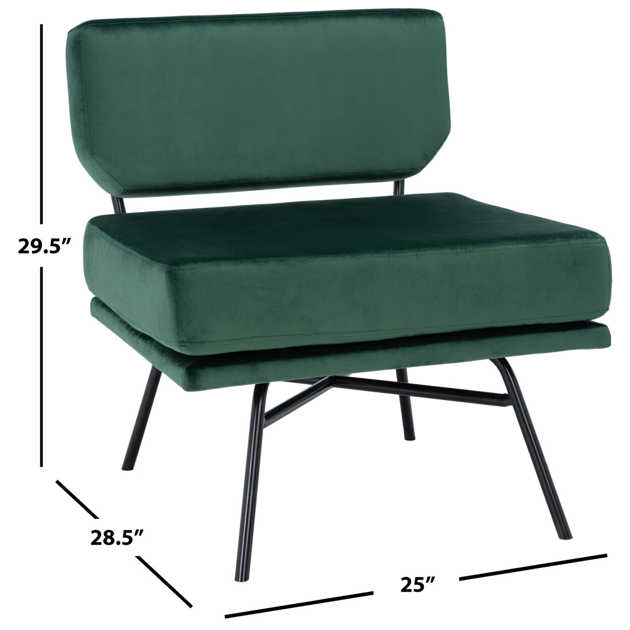 SAFAVIEH Kermit Accent Chair | Malachite Green / Black |