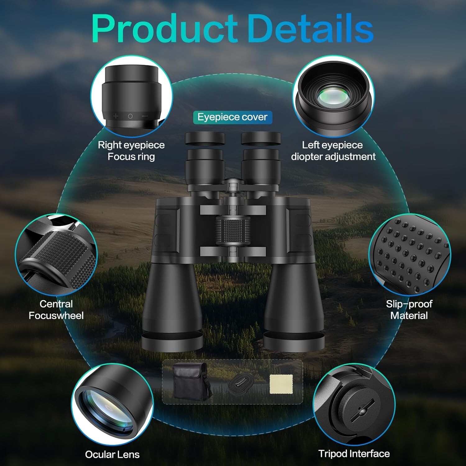 12x50 Binoculars w/Low Night Lrg Eyepiece Waterproof Durable $50 MSRP