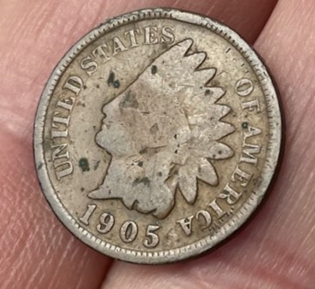 1905 Indian Head US Coin 1 cent penny