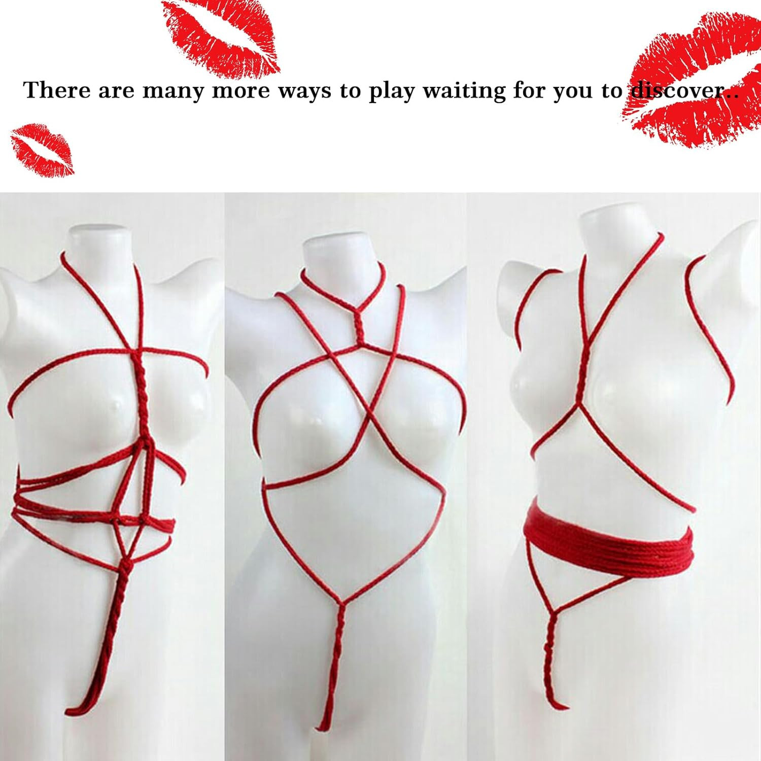 BDSM Shibari Rope Kit - 3pcs Soft Cotton Bondage Rope for Beginners