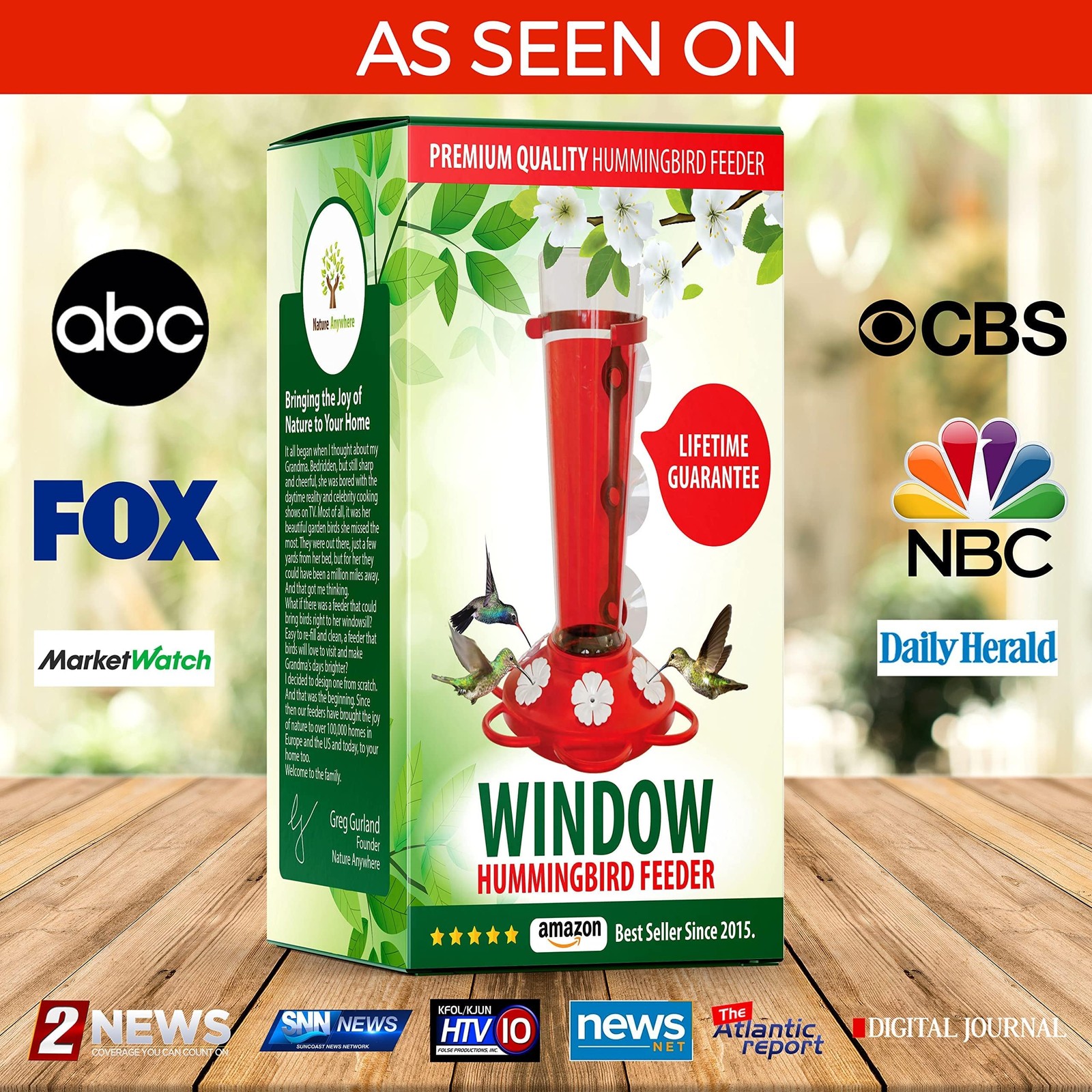 Large Leak Proof Window Hummingbird Feeders for 1 Pack, Read and Crystal