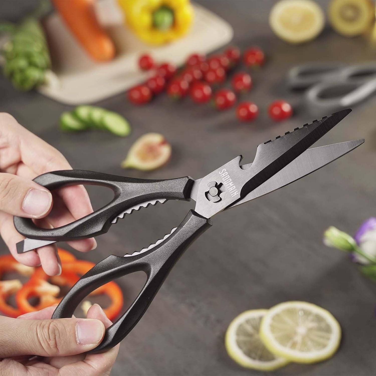 Kitchen Scissors All Purpose, Extra Sharp Kitchen Shears with Knife Sharpener