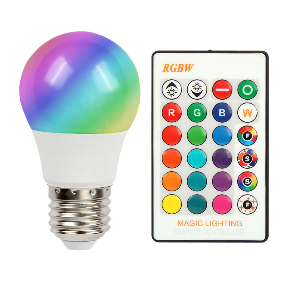 RGB RGBW LED Bulb Light 16 Color Changing E27 Lamp IR Remote Controller Dimmable