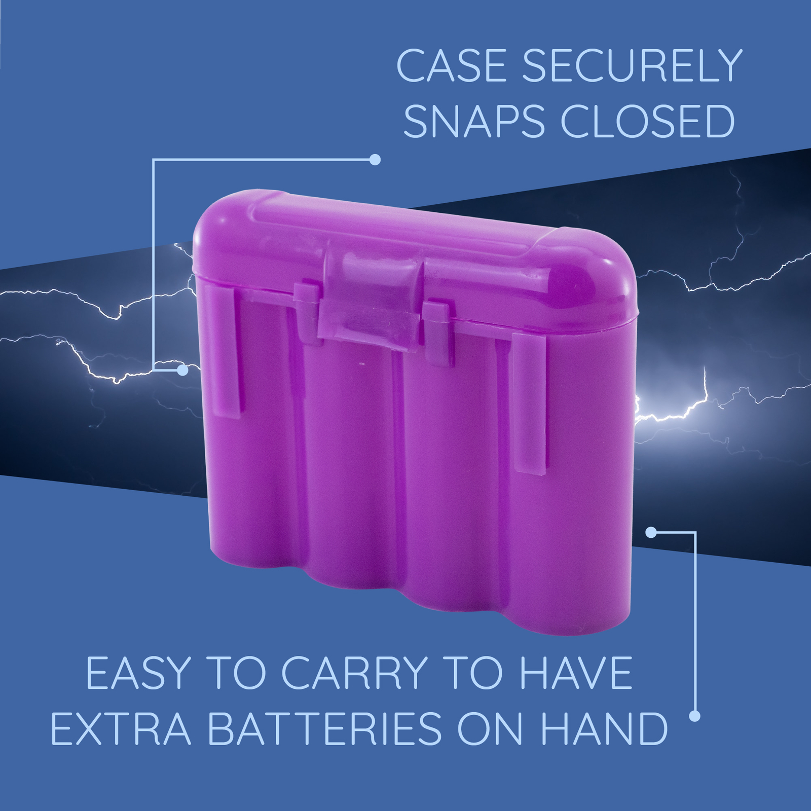 Two (2) EBC Battery AA AAA Purple Plastic Battery Storage Case Holder Box