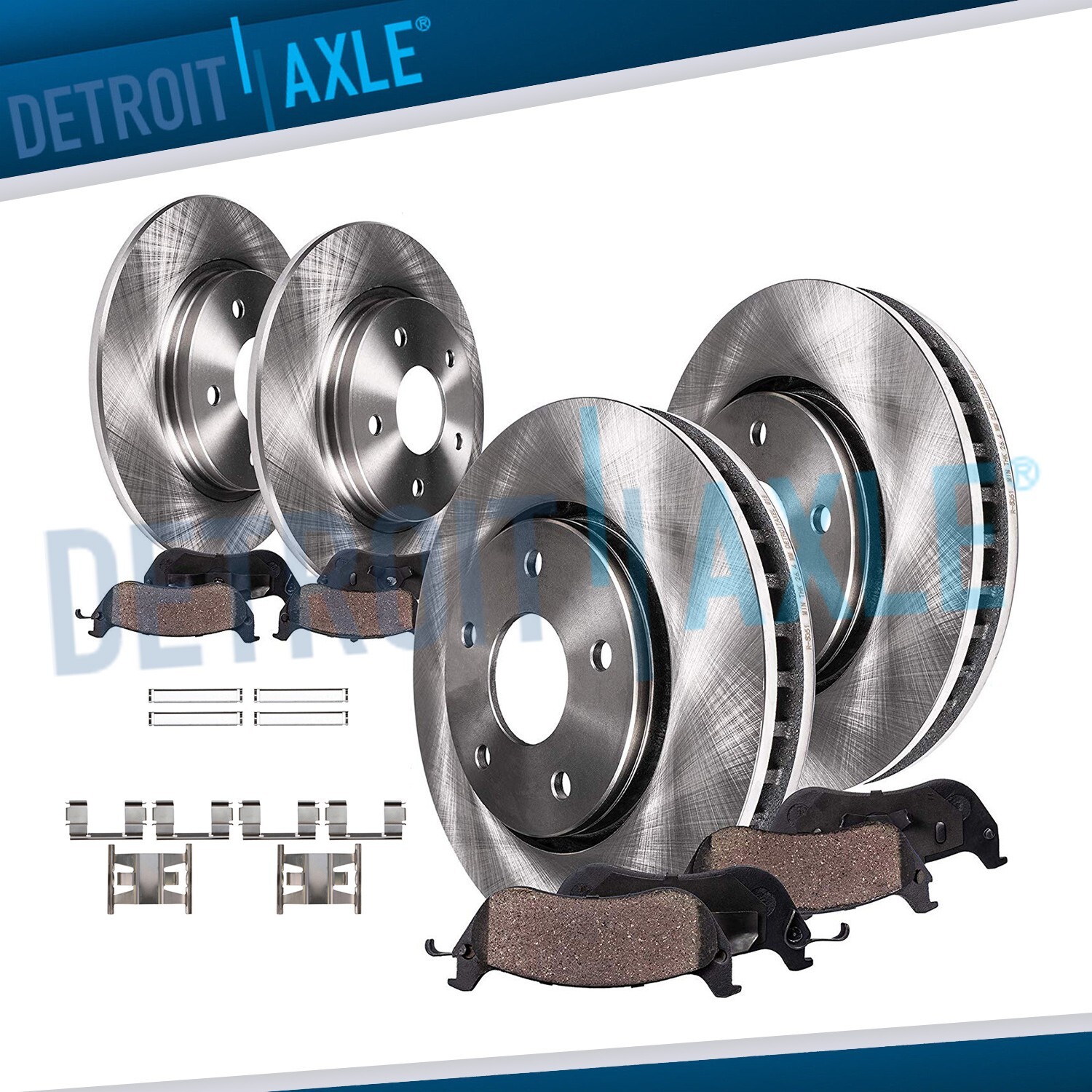 8pc 4WD Front Rear Rotors Brake Pads Kit for 1999 2000 2001 2002 2003 Ford F-150