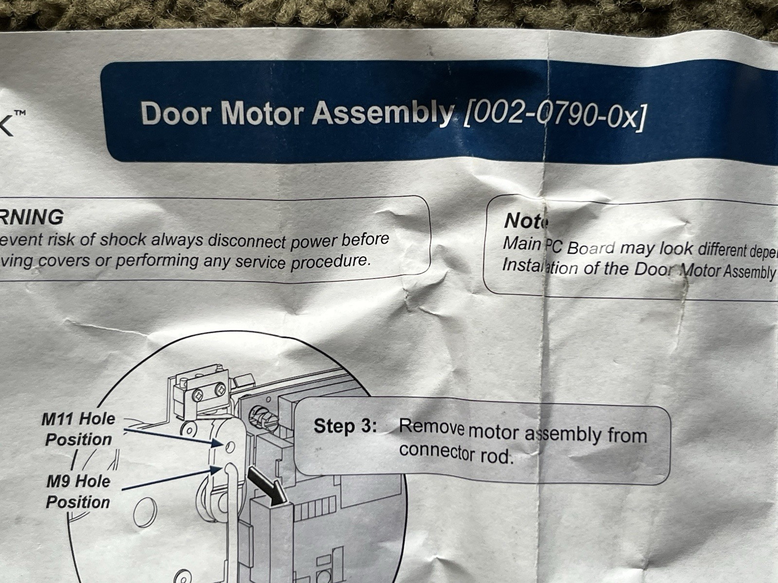 Midmark Door Motor Assy 002-0790-00 Model 150