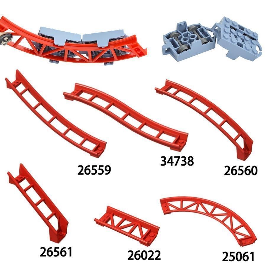 Roller Coaster Train Track 25061 26559 26560 26561 34738 26022 Car Base for Lego