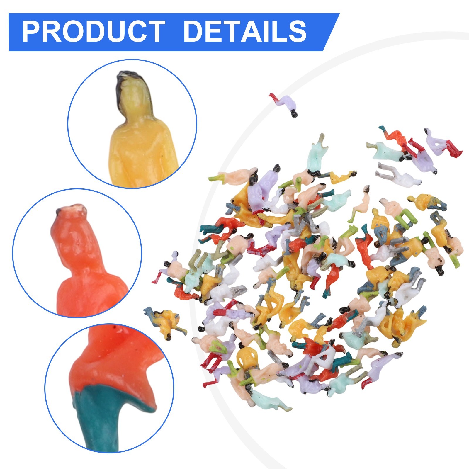 100pcs 1:100 Scale Sitting Painted Figures Model People Passengers All Seated
