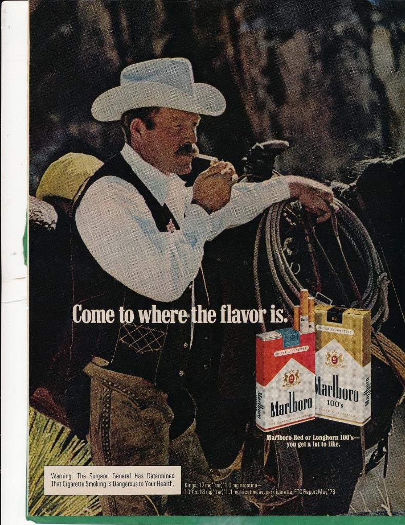 Magazine Ad - 1978 - Marlboro Cigarettes - Cowboy