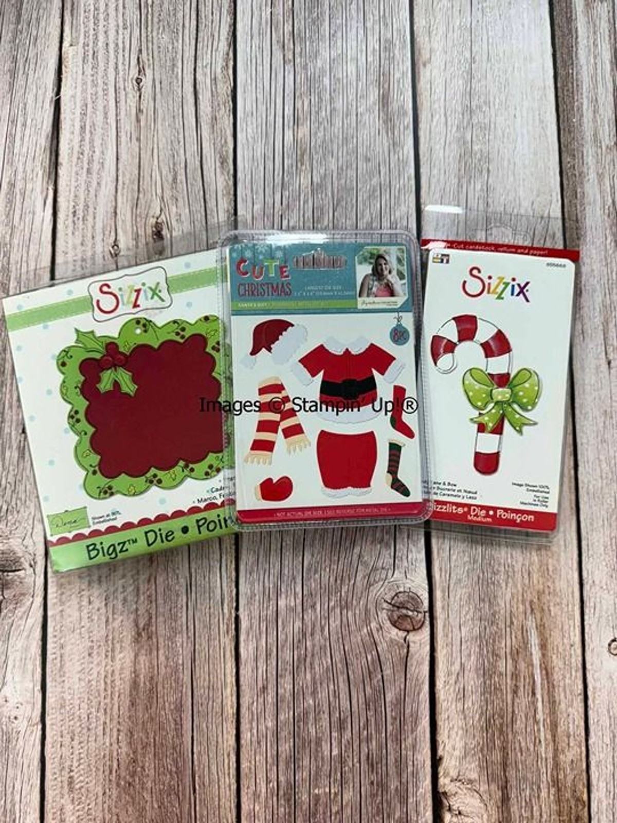 SANTA'S SUIT Crafter's Companion CANDY CANE Sizzix SCALLOP FRAME HOLLY Die Set