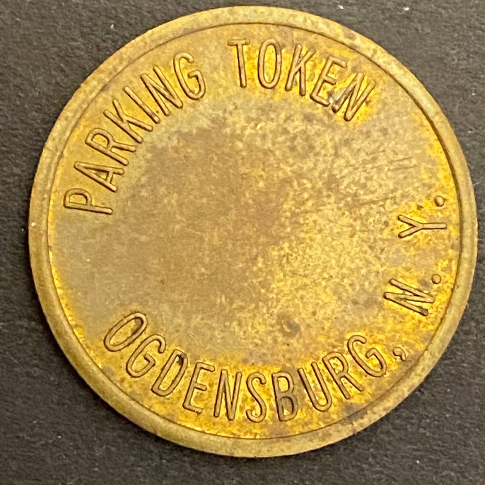 Ogdensburg, NY "Courtesy Downtown Merchants" Parking Token Brass 22.5mm