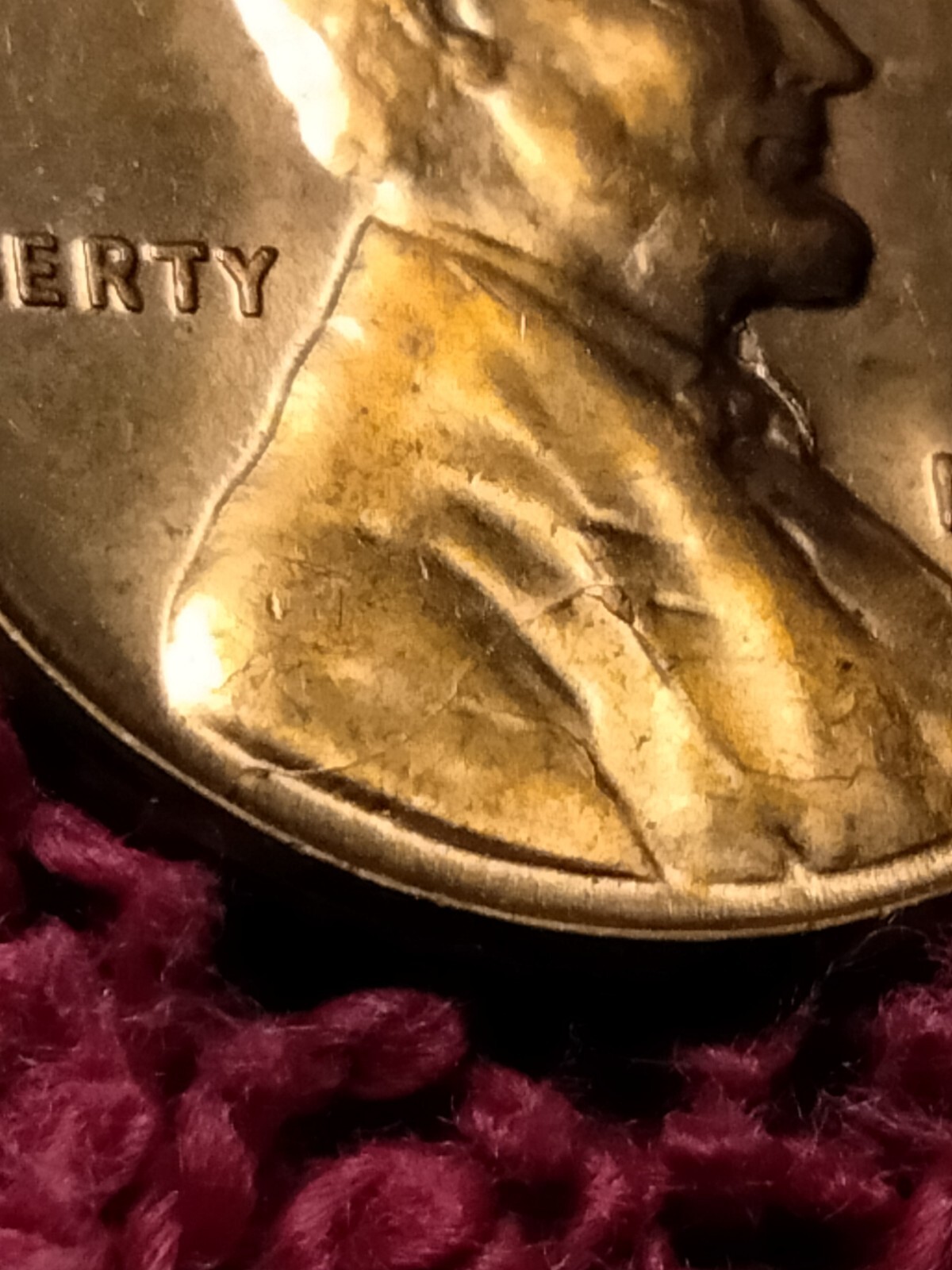 1956 P Lincoln Wheat Cent Retained Die Breaks Die Breaks
