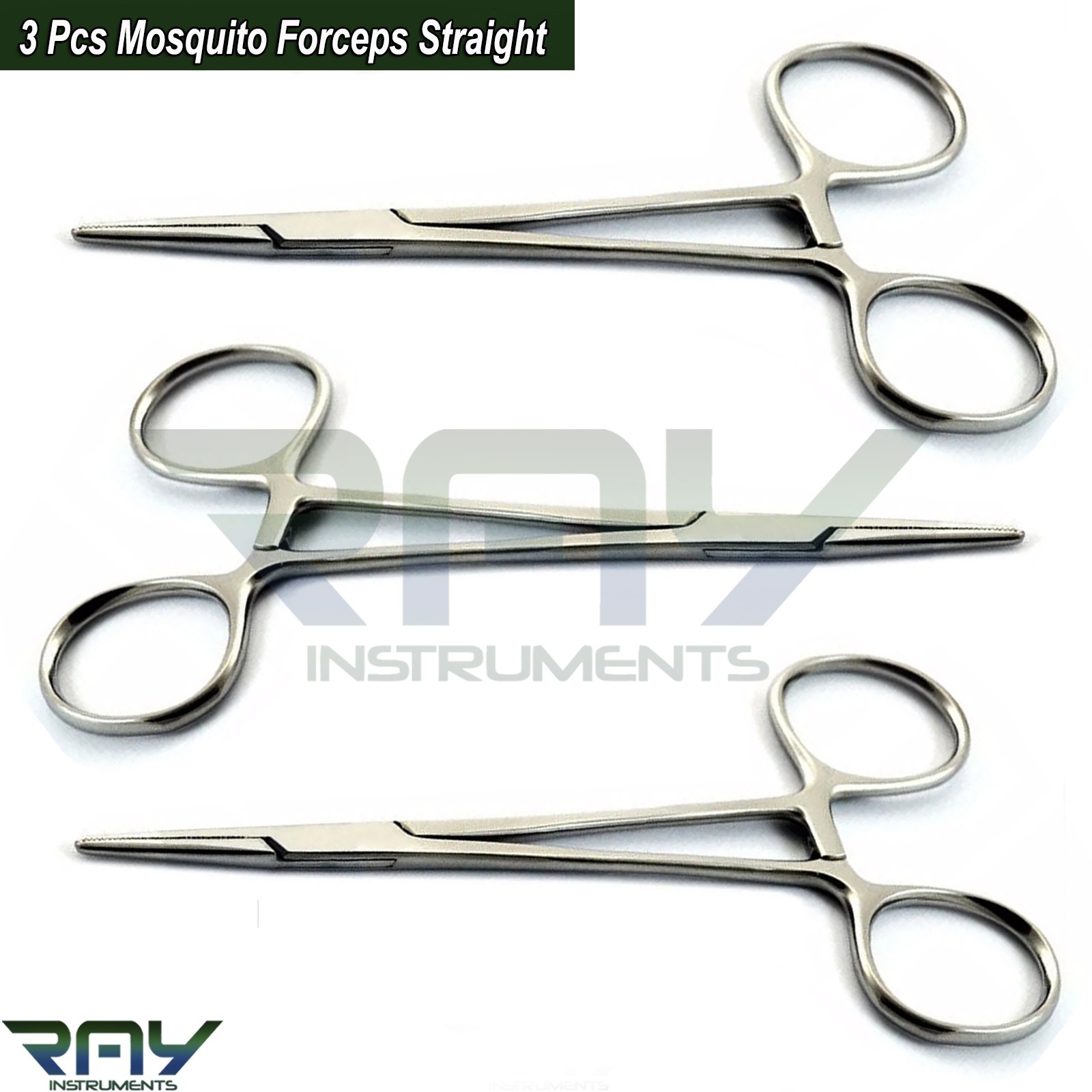 3 Pcs Hemostatic Mosquito Forceps Artery Clamps Straight Surgical Locking Pliers
