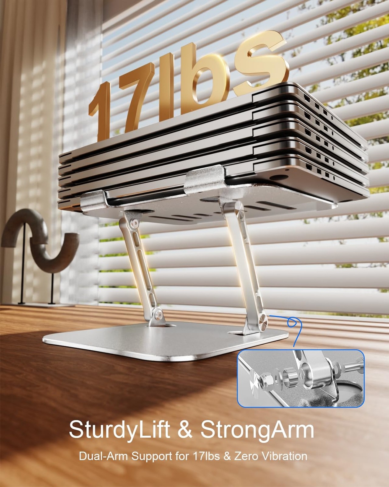Laptop Stand for Desk Adjustable Computer Stand Foldable Laptop Riser Noteboo...