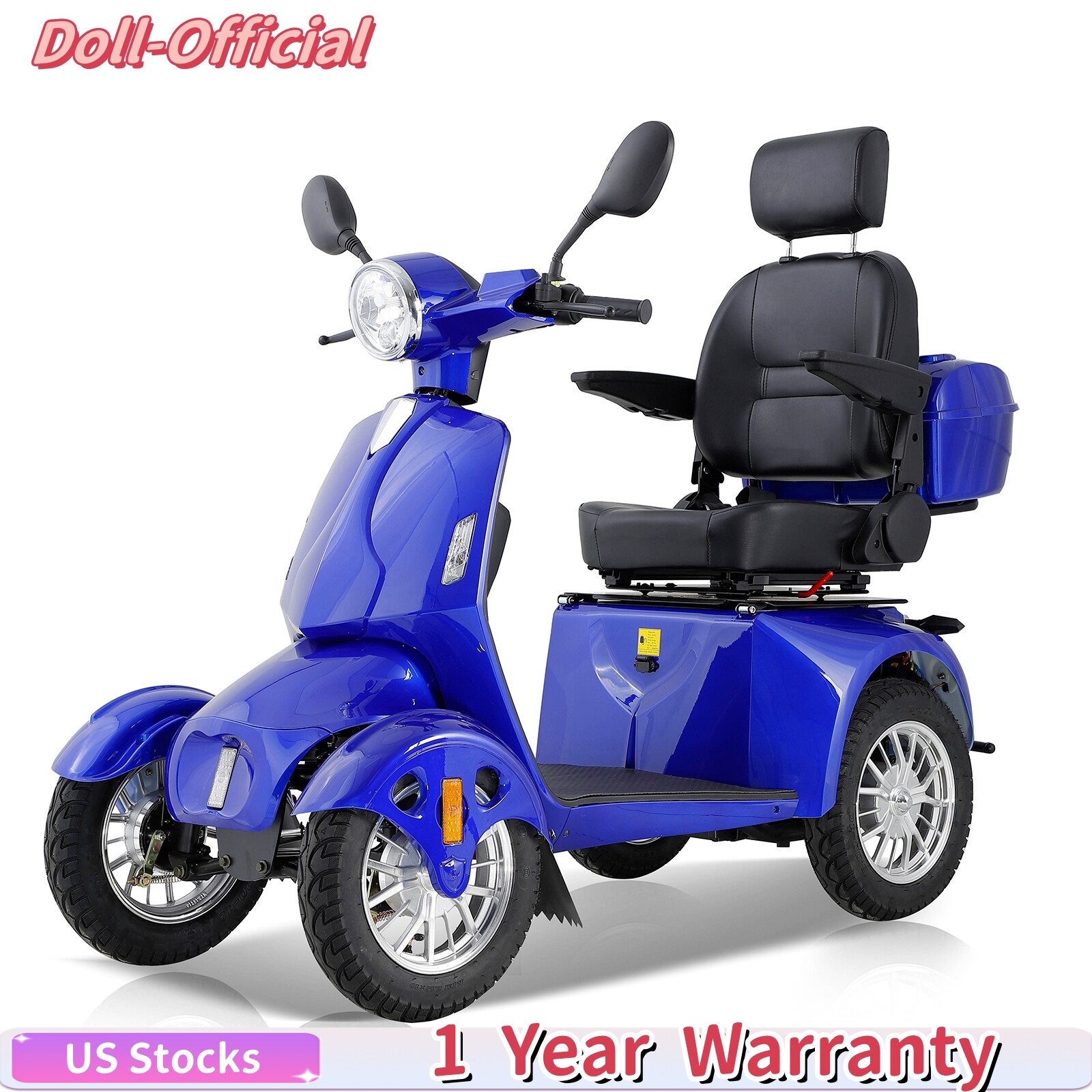 Four Wheels Travel Mobility Scooter 800W 60V 20AH battery Motor for Adult Senior