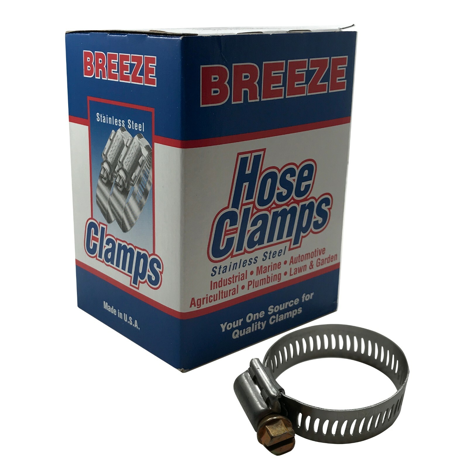 Box of 100 #16 Stainless Steel 13/16 to 1-1/2" Worm Gear Hose Clamp 1/2 Band USA