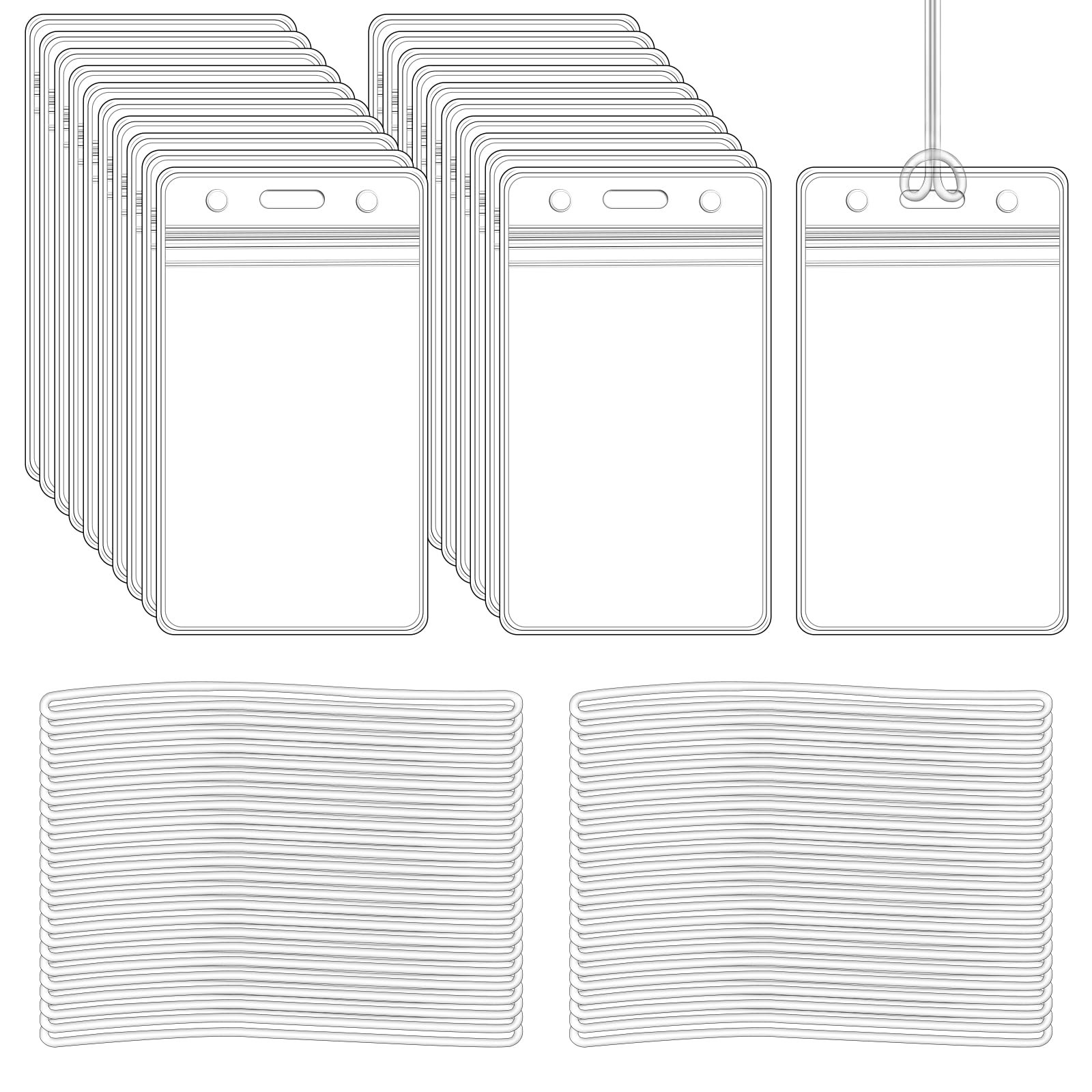 10 Pack Clear Plastic Luggage Bag Tag Holder 115×68mm/ 4.5×2.7 inches,