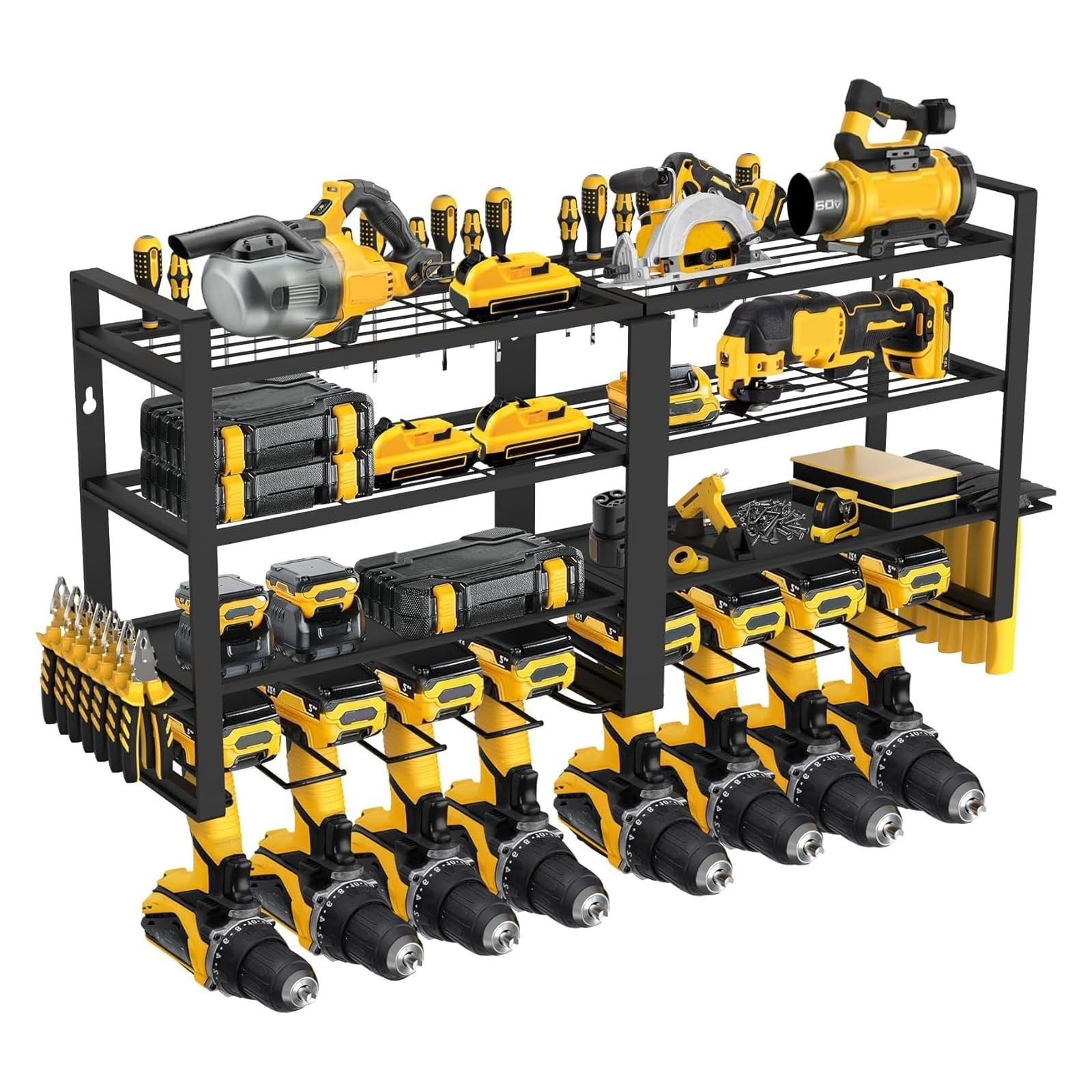 Power Tool Organizer Wall Mount, 4 Layer Heavy Duty Metal Power Tool Storage ...