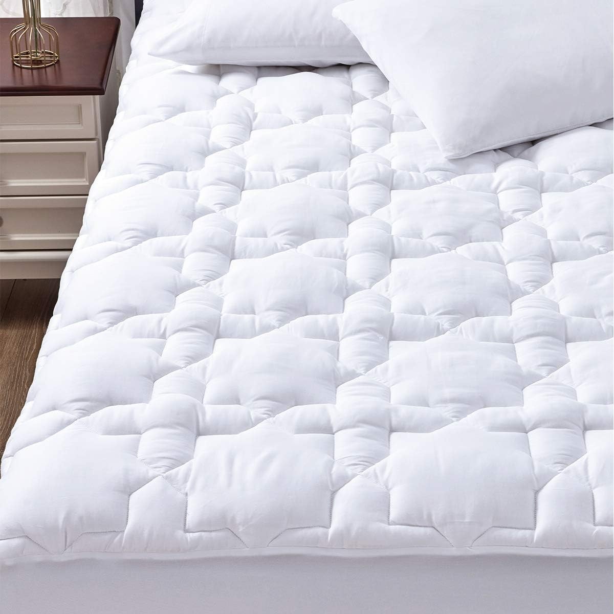 CozyLux California King Mattress Pad - (72x84 inches), White