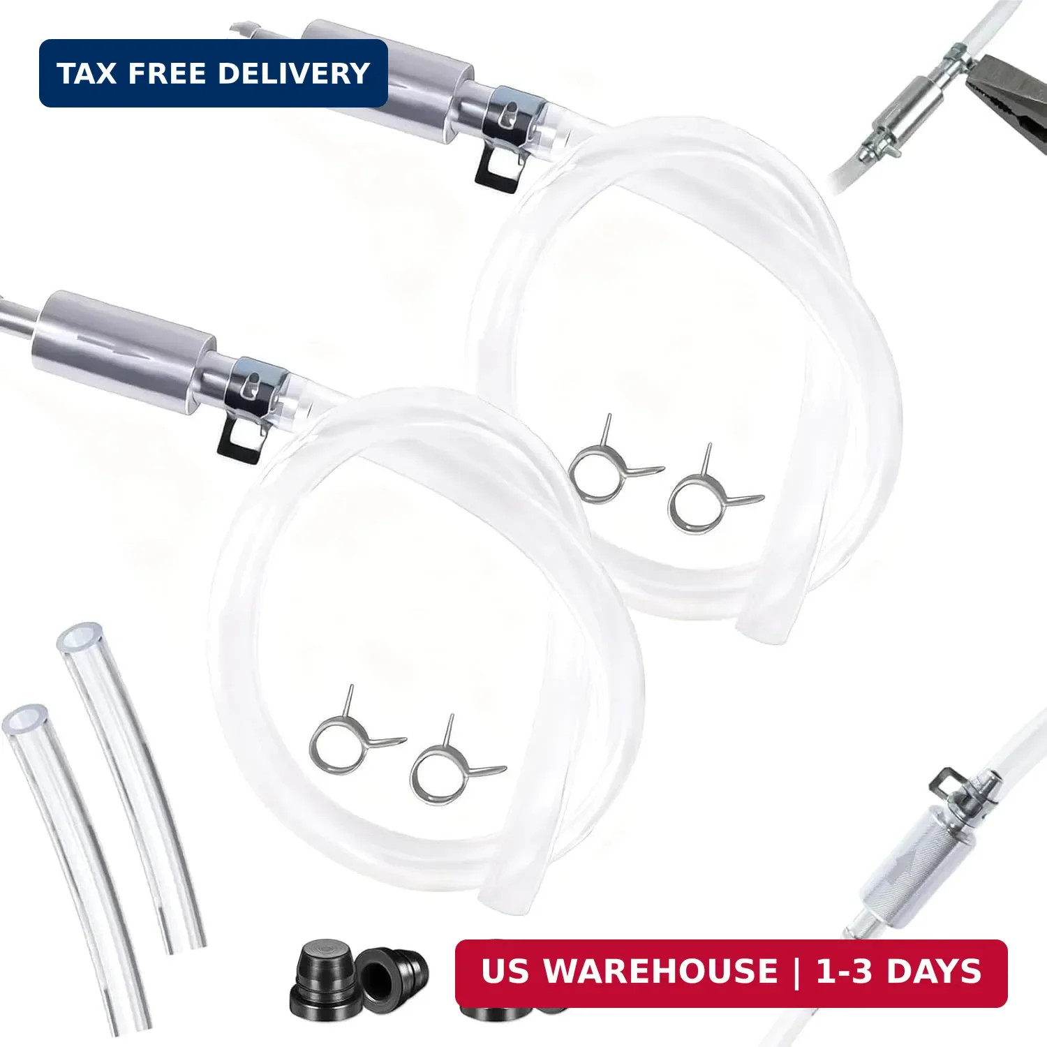 2PCS Brake Bleeder Hose,One Way Check Valve Tube Bleeding Tool Kit for Car Motor