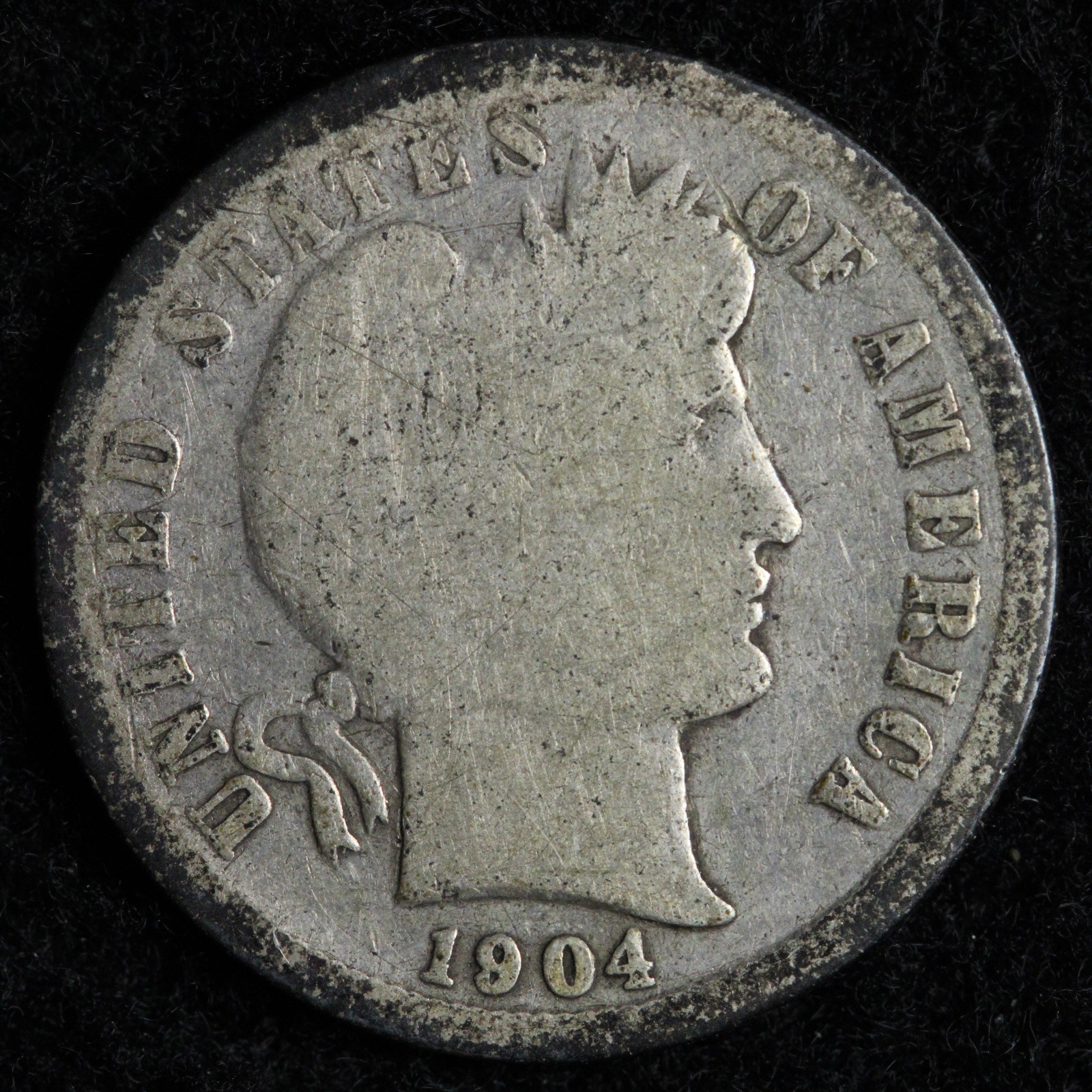1904-S Barber Silver Dime VG E248 KQNM