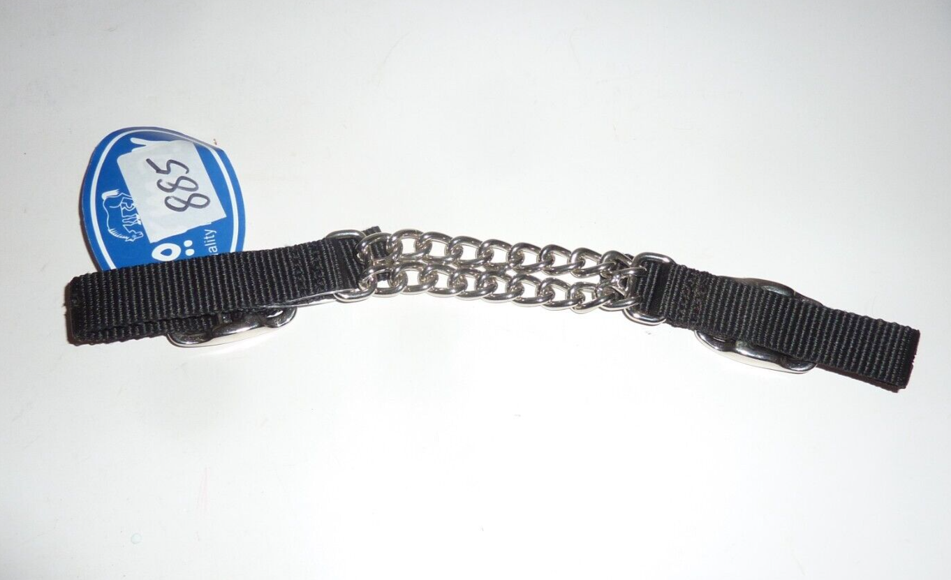 New Formay Adjustable Double Chain Black Nylon Curb Strap S-59