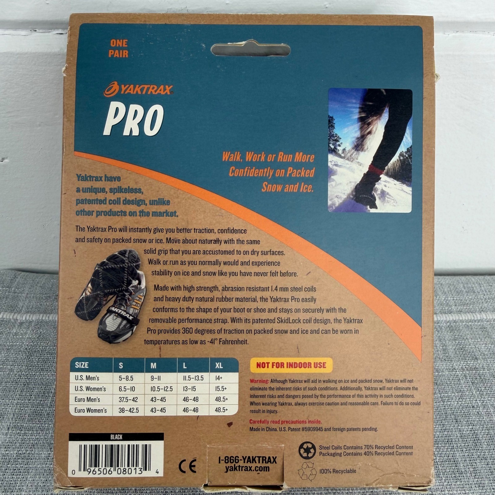 YakTrax Pro Large Traction Cleats Snow Cleats Show Chains Coils