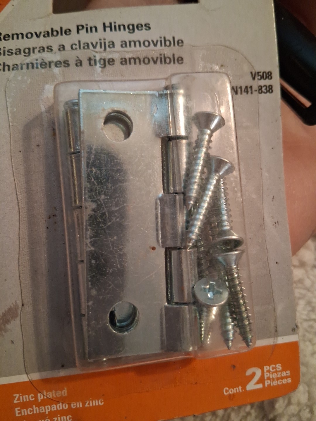 4 National Hardware 2" Removable Pin Hinges N141-838