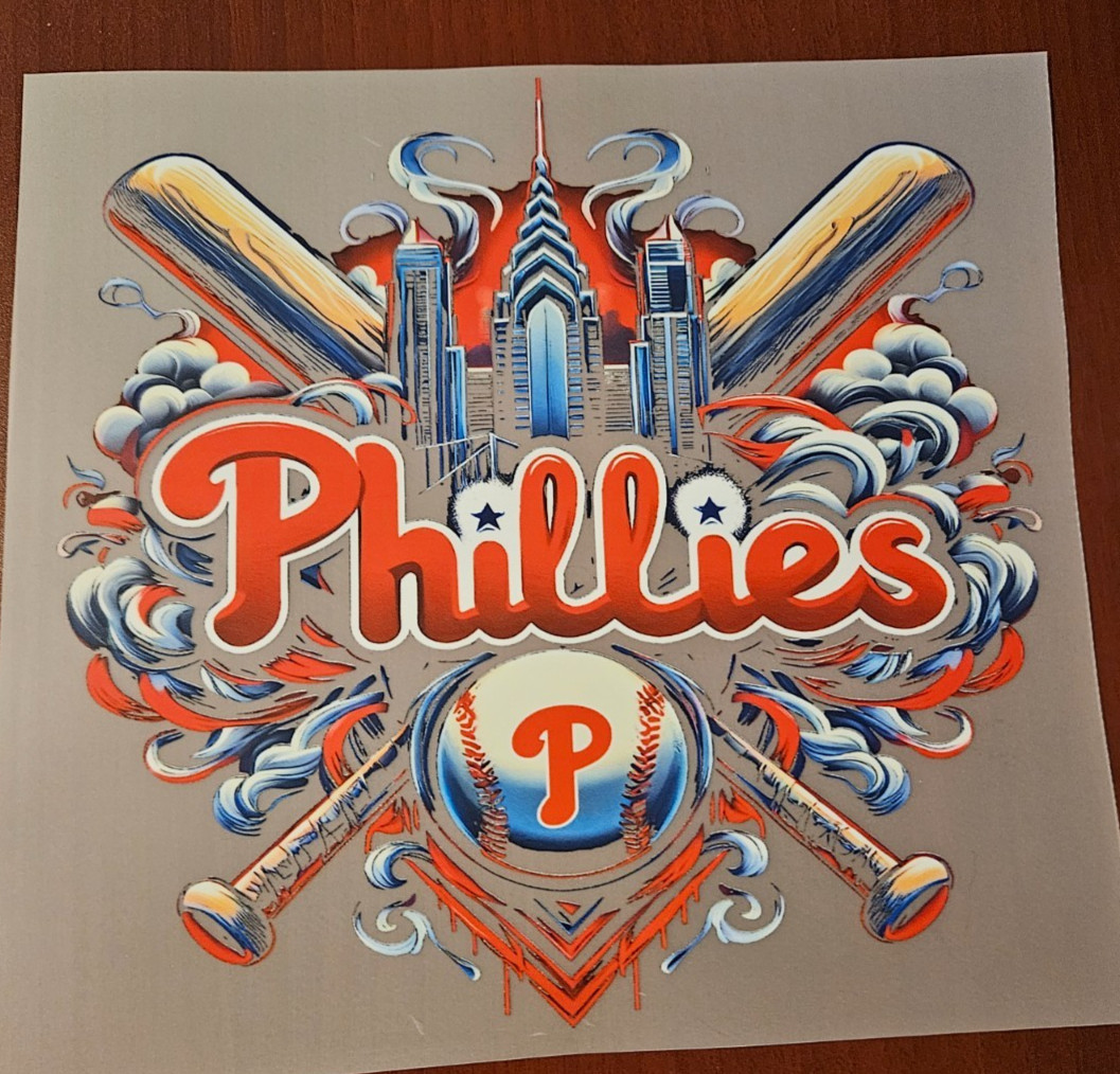 Philadelphia Phillies Colorful 8" DTF Heat Transfer Iron On FREE Shipping (C1/2)