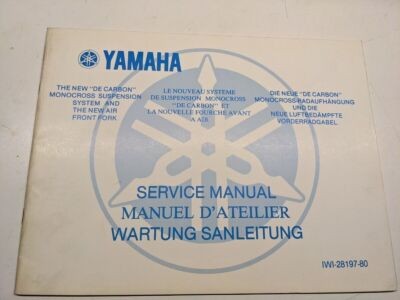 Yamaha Service Manual Shop Book 1977 De Carbon Monocross Suspension IWI-28197-80