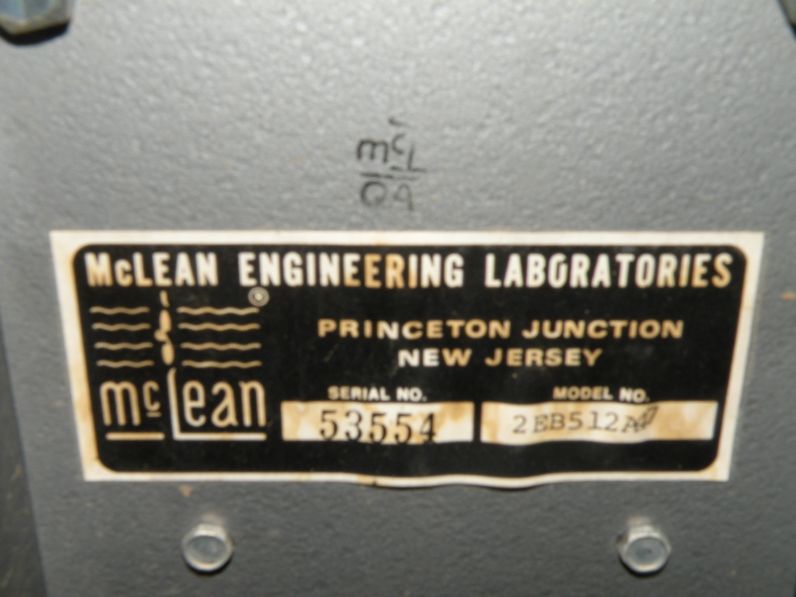 McLEAN Model 2EB512A47 Rackmount Fan Blower Unit