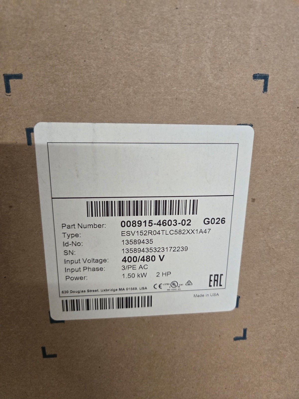 Big Ass Fans Variable Frequency Drive (VFD) With Disconnect - Open Box