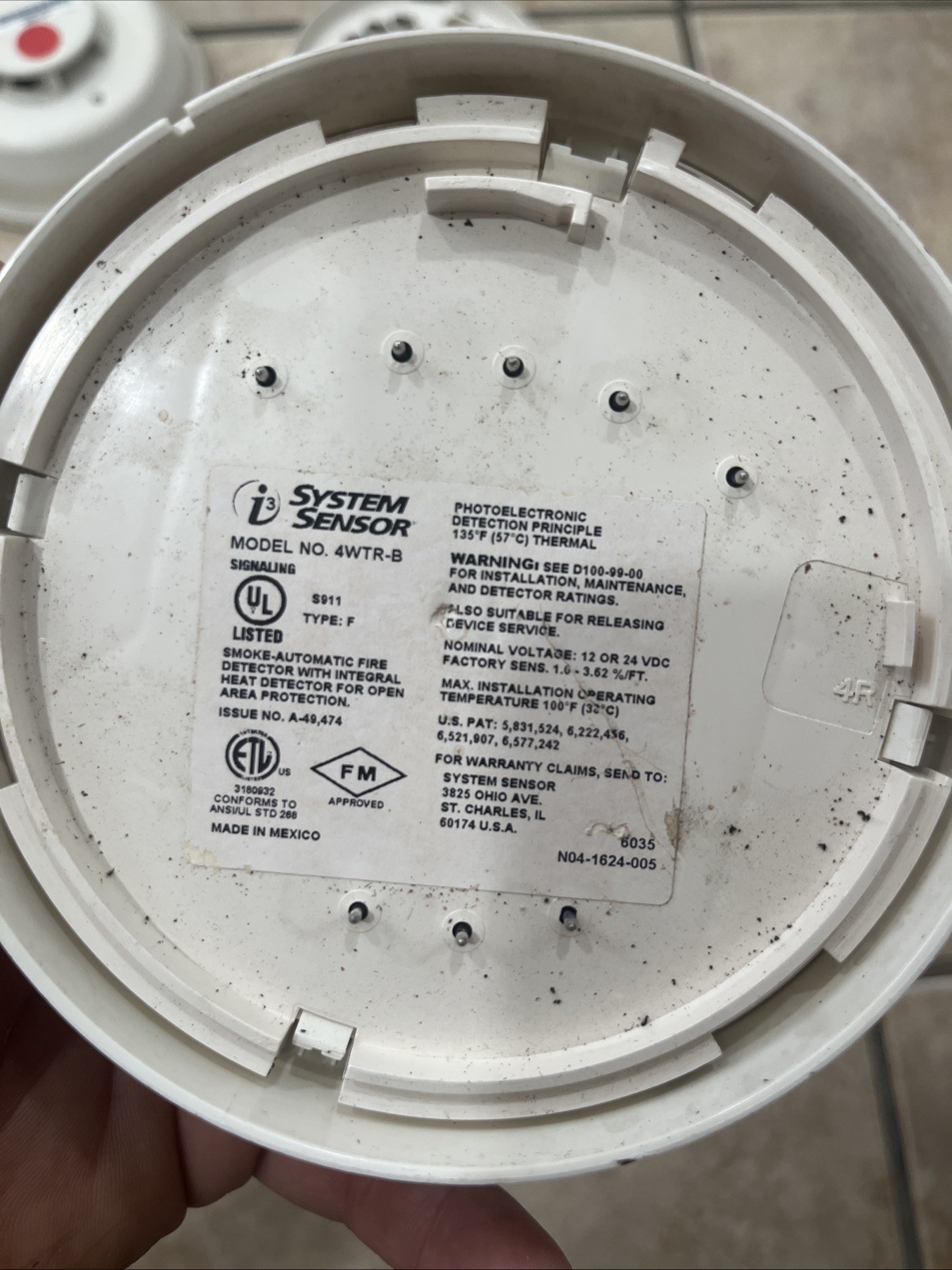 6 System Sensor 4WTR-B Smoke Detector - White