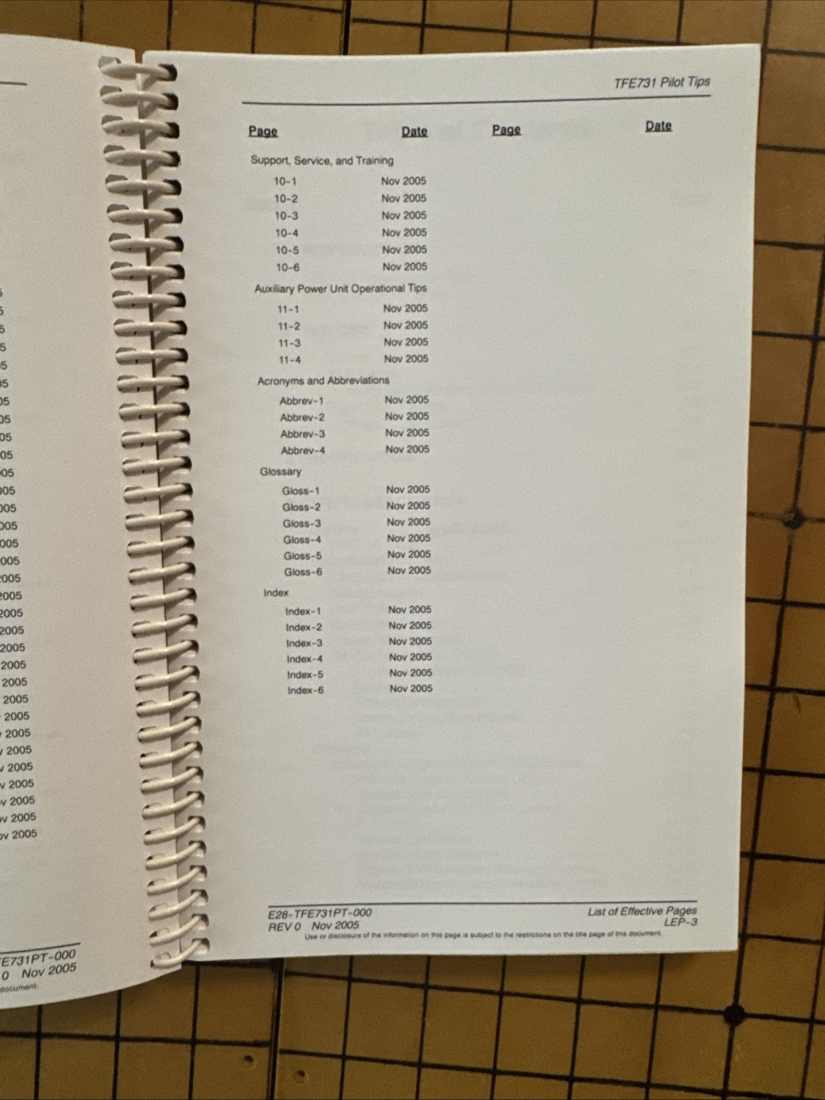 Honeywell TFE731 Engine Tips Pilot Guide (Spiral-Bound Paperback, November 2005)