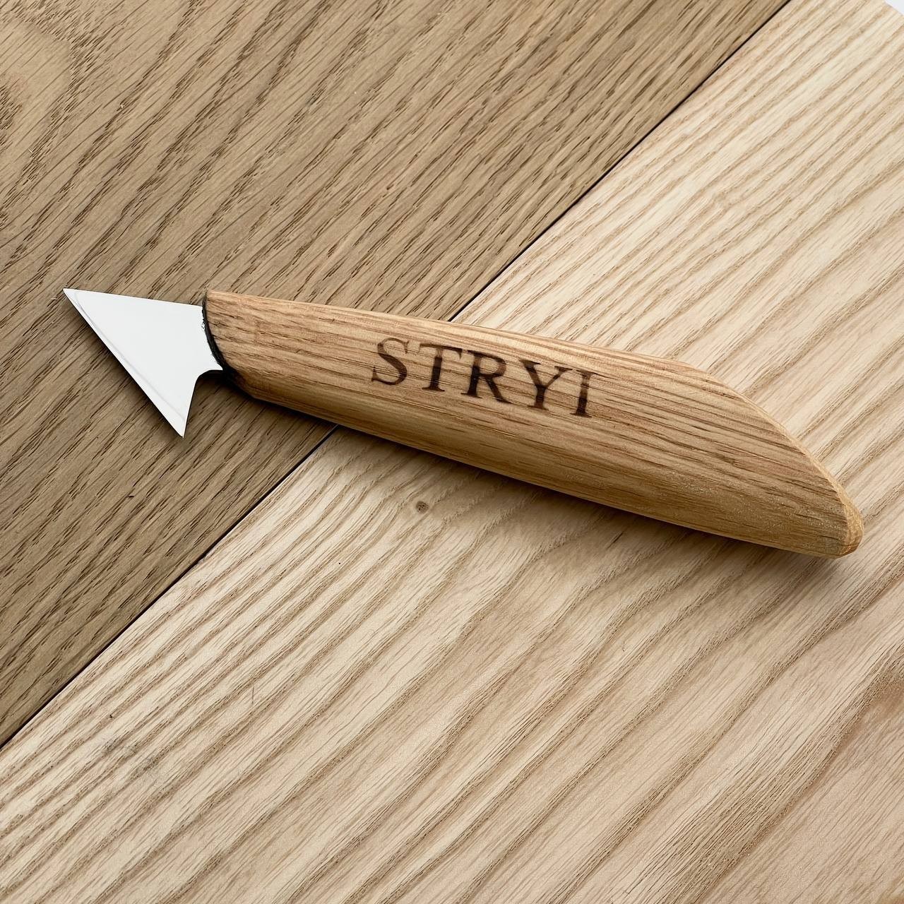Wood carving knife 1,4" STRYI Profi for relief and chip carving, Chip carving