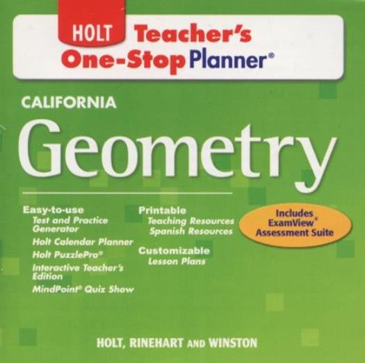 Holt California Geometry: Teacher's One-Stop Planner 3-Disc PC CD test generator