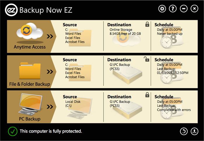 NTI Backup Now EZ 4, Backup & Recovery for Win 10, 8, 7, Vista or XP - DOWNLOAD